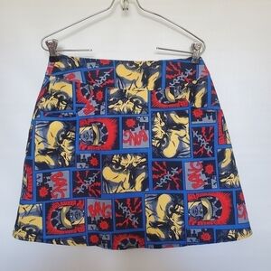 R.D.S. SPACE GIRL Z 90'S VINTAGE SUPER HERO COMIC GRAPHIC MINI SKIRT WOMEN S/M